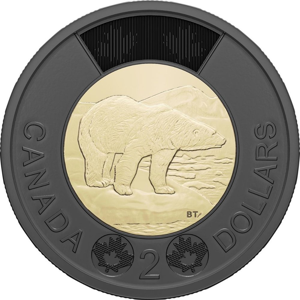 1 (Single) Black Toonie Honoring Queen Elizebeth - Comes with Plastic Case